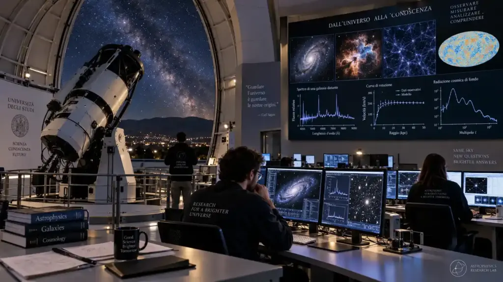 Studiare astronomia e astrofisica all'università tra teoria, calcolo computazionale e laboratori.